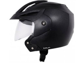 VEGA Crux OF (Open Face) Motorbike Helmet  (Black)